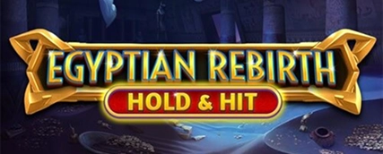 HeroSpin Egyptian Rebirth Hold & Hit slot game banner with ancient symbols