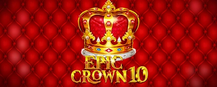 HeroSpin Epic Crown 10 slot game banner with royal crown and red background